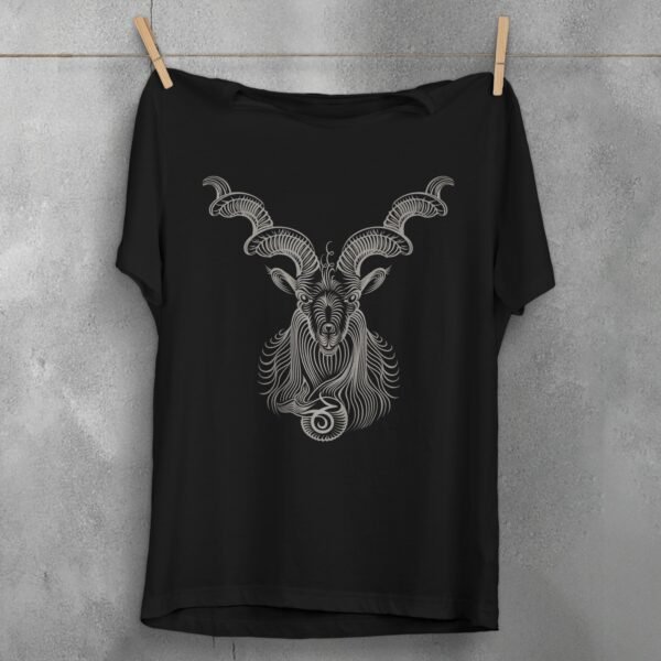 capricorn zodiac mystical goat horoscope spiritual t-shirt design, variation 1