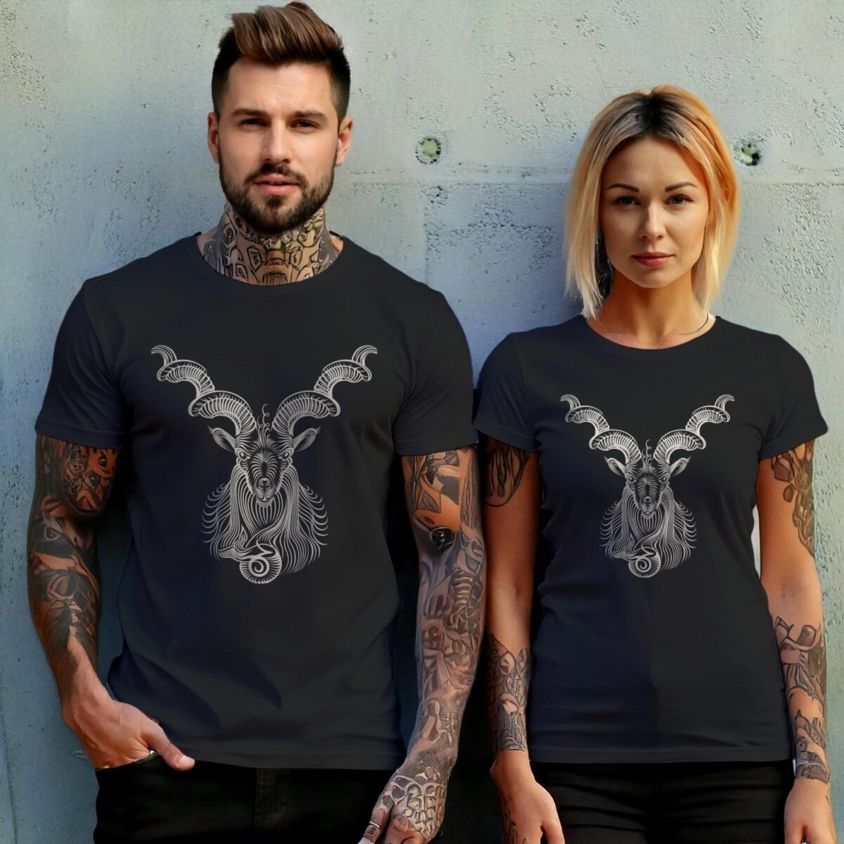 capricorn zodiac mystical goat horoscope spiritual t-shirt design, variation 10