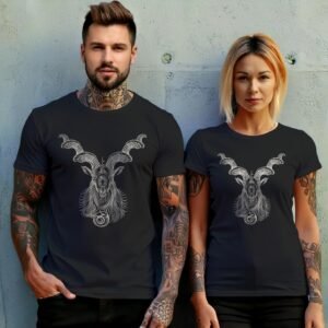 capricorn zodiac mystical goat horoscope spiritual t-shirt design, variation 10