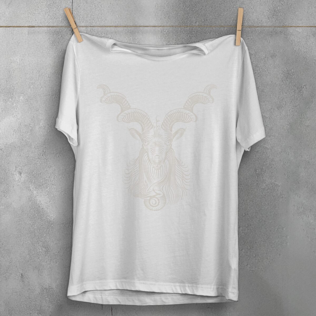 capricorn zodiac mystical goat horoscope spiritual t-shirt design, variation 2