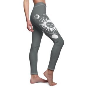 Celestial Dance of the Sun and Moon Patterned Leggings - 2