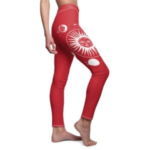 Celestial Dance of the Sun and Moon Patterned Leggings - 3