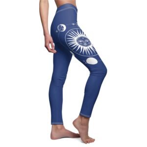 Celestial Dance of the Sun and Moon Patterned Leggings - 4
