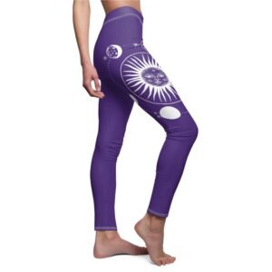 Celestial Dance of the Sun and Moon Patterned Leggings - 5