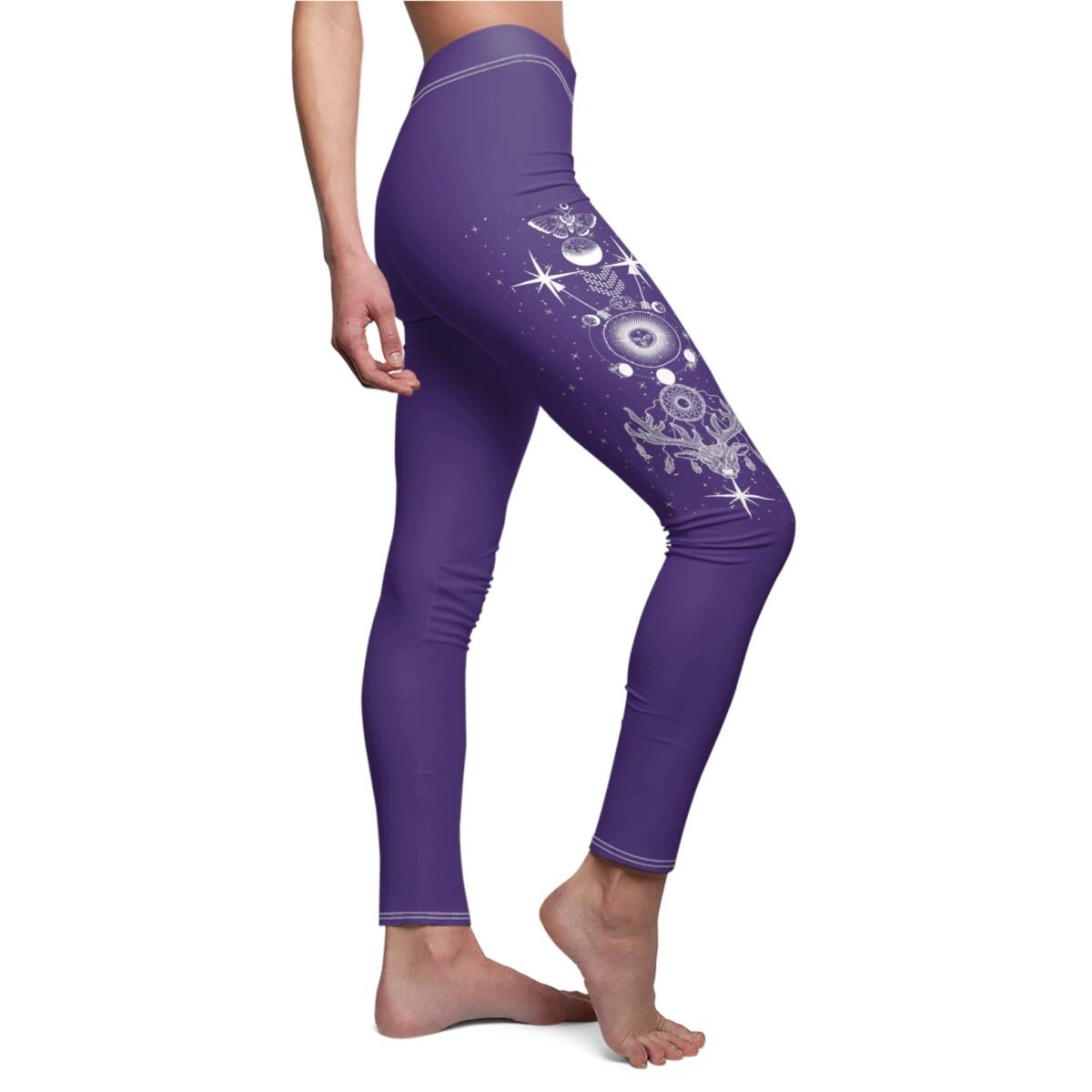 Celestial dreams and astral travels spiritual aesthetic design leggings - 2