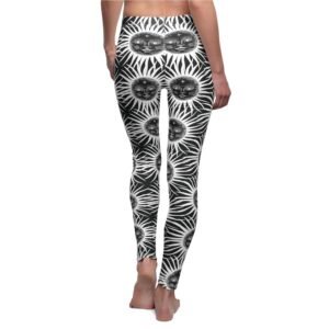 Celestial faces in monochrome a mysterious solar system perfect leggings - 3