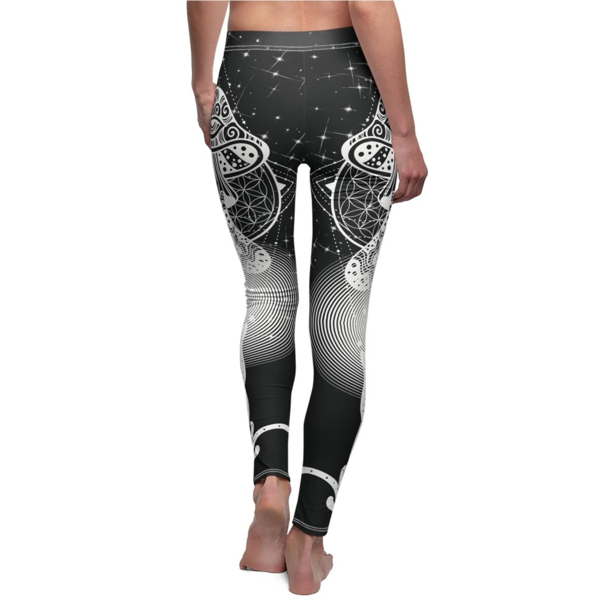 Celestial Mystery of Mushrooms Moonlight Phases Magical Witchy Pattern Leggings - 2