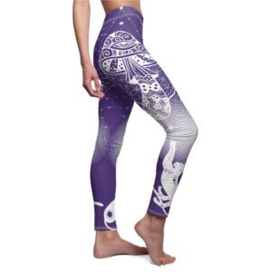 Celestial Mystery of Mushrooms Moonlight Phases Magical Witchy Pattern Leggings - 8