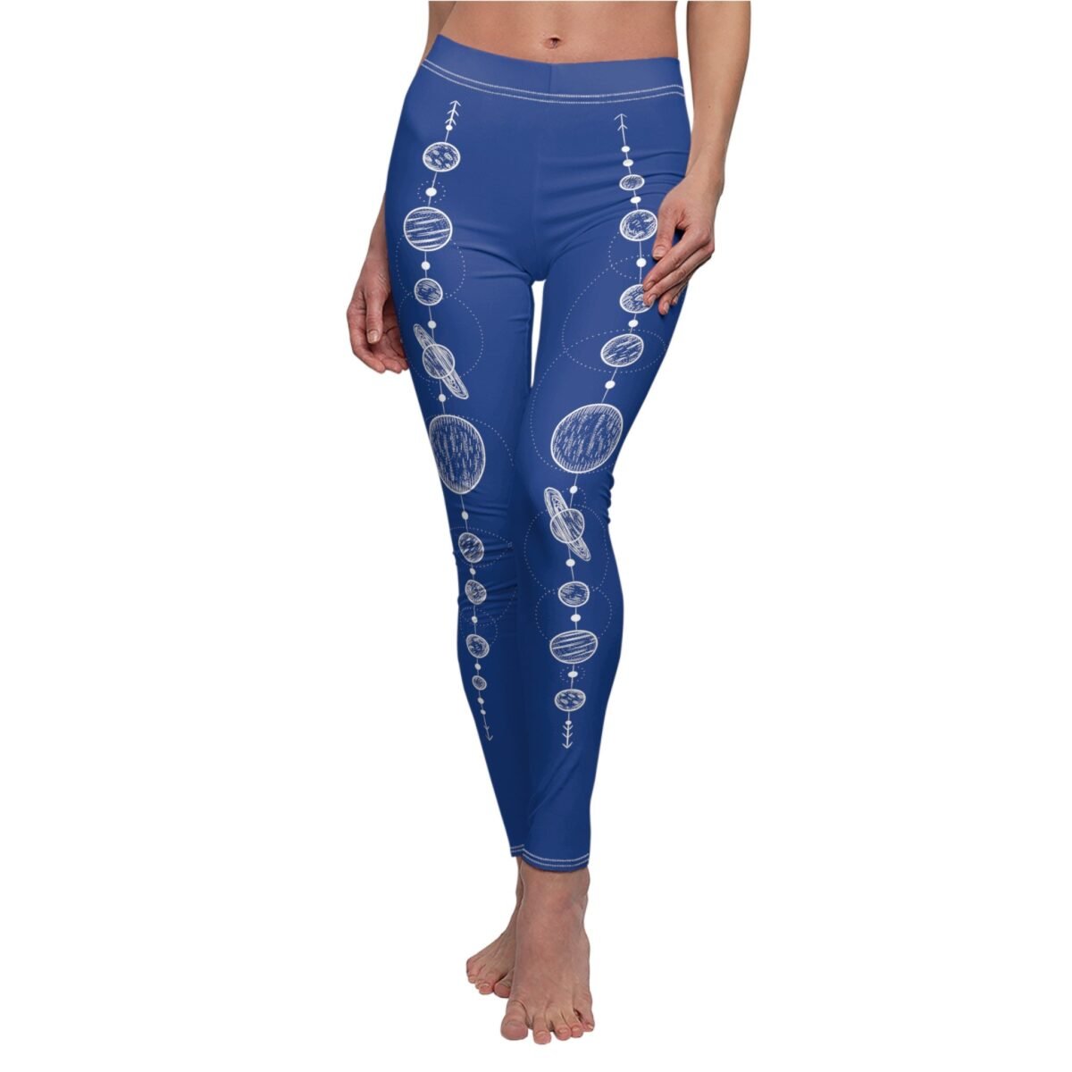 Celestial Sketch Mystical Cosmos Witchy Wiccan Aesthetic Soft Yoga Leggings - 4