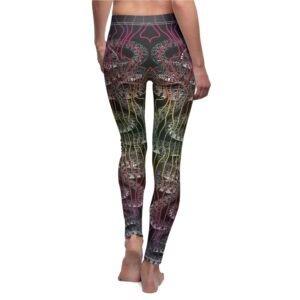 Colorful serpent snake energy pattern dark magical aesthetic witchcraft leggings - 3