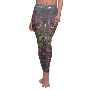 Colorful serpent snake energy pattern dark magical aesthetic witchcraft leggings - 5