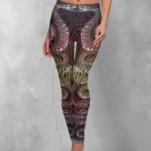Colorful serpent snake energy pattern dark magical aesthetic witchcraft leggings - 1