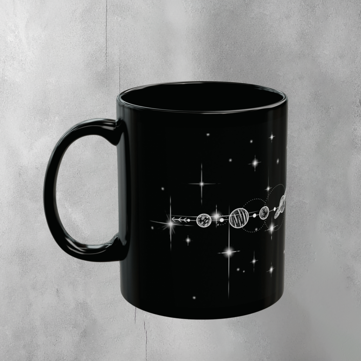 Cosmic planets align celestial pathway starlight lovers drink mug - 1