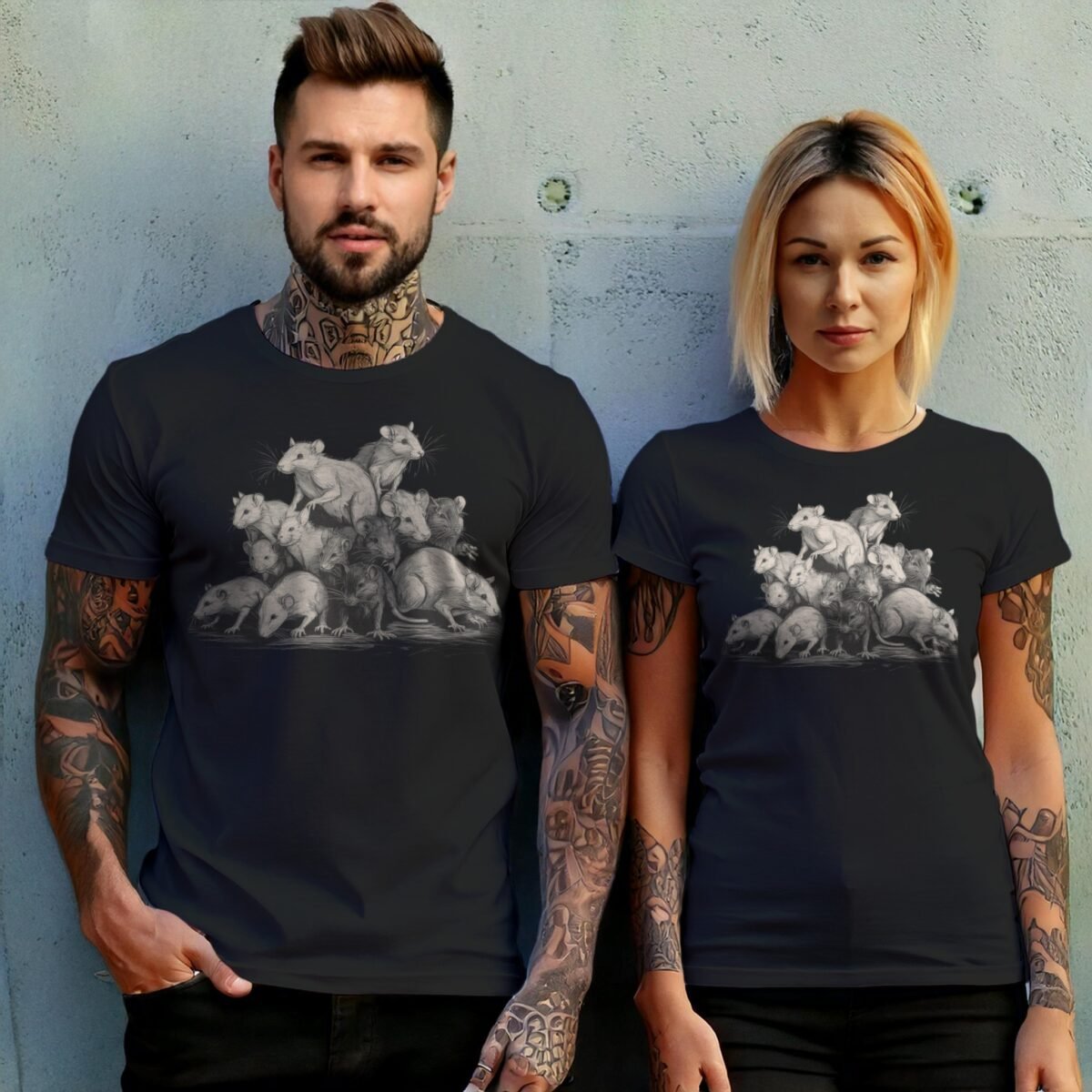 curious gathering thirteen rats king seek shelter together unique t-shirt design, variation 10