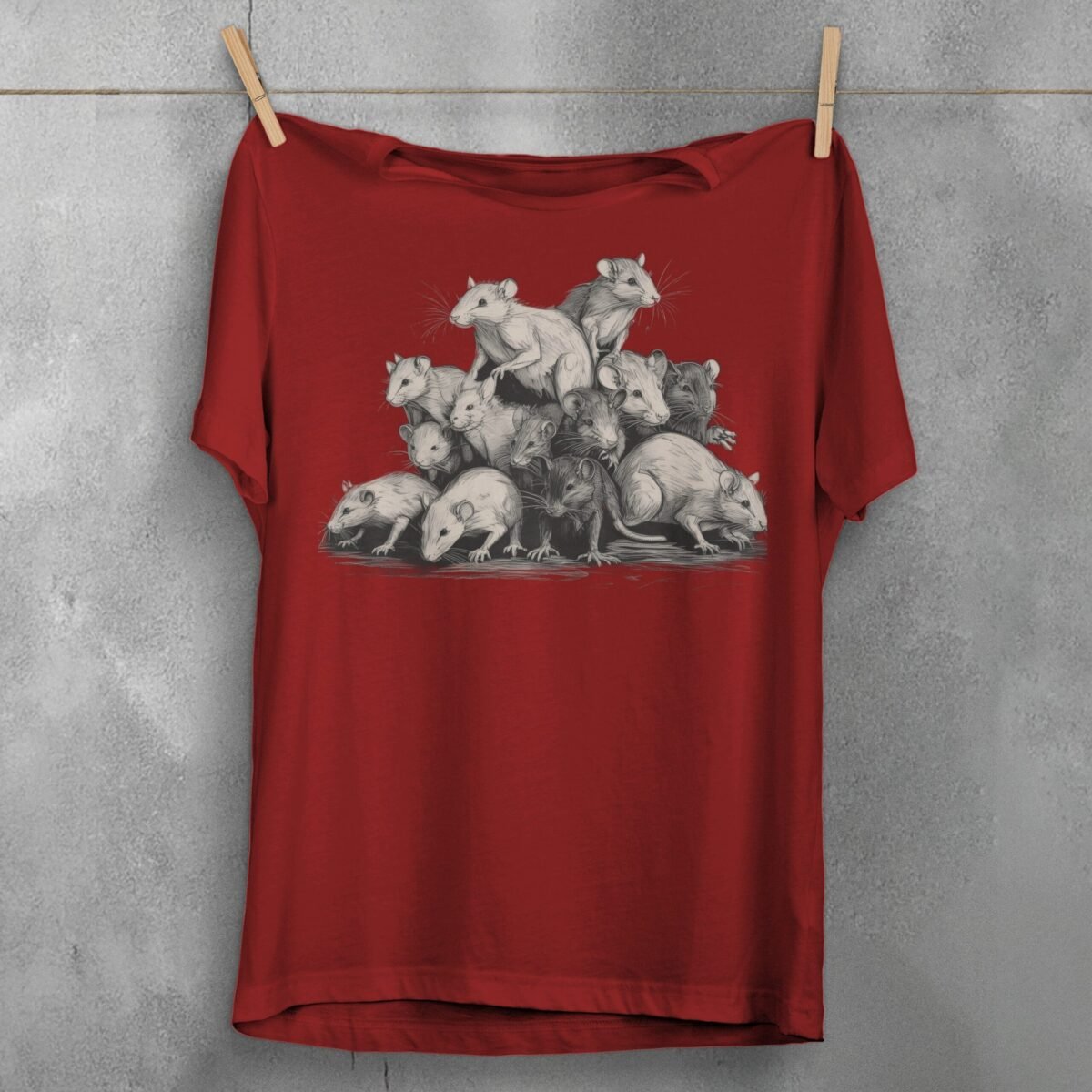 curious gathering thirteen rats king seek shelter together unique t-shirt design, variation 4