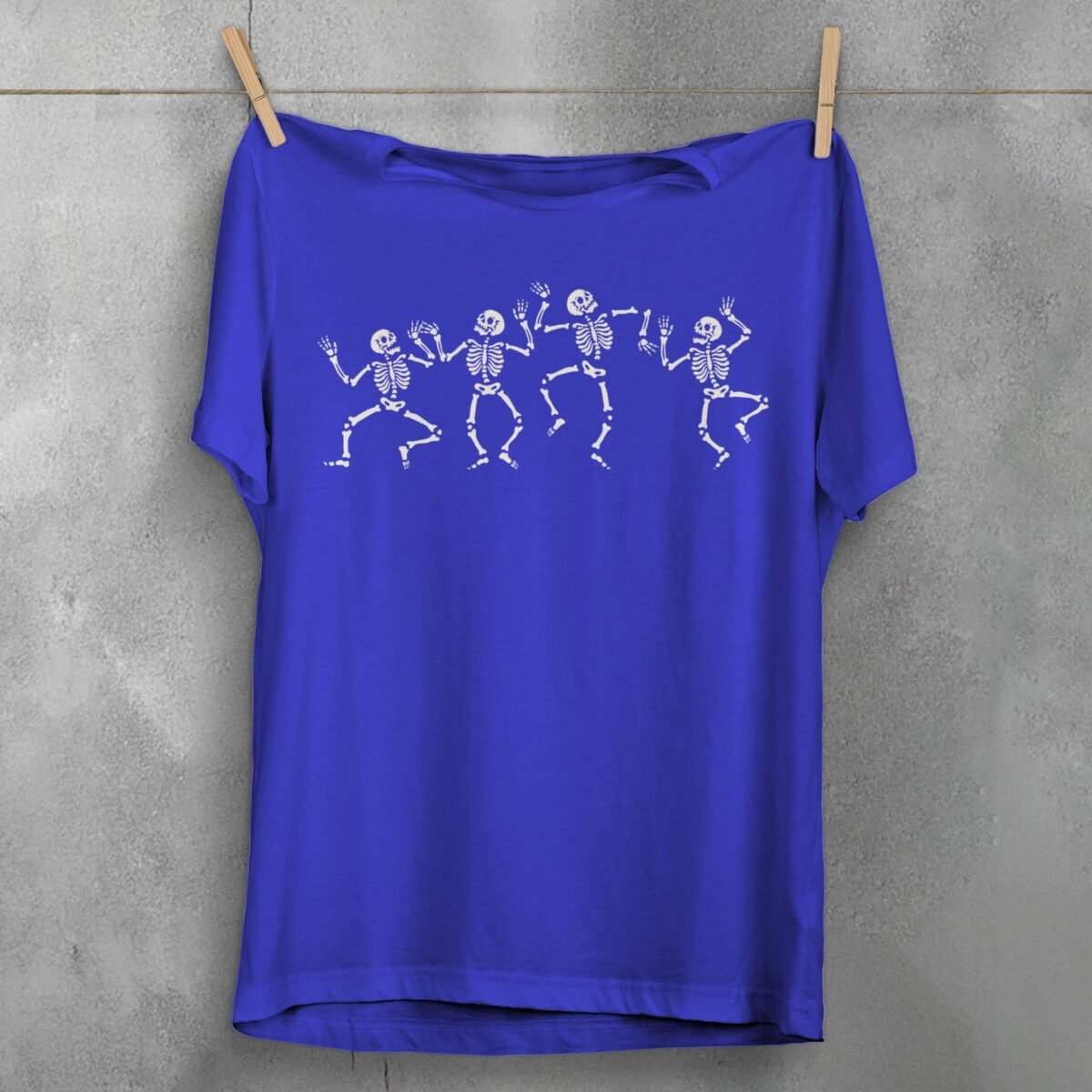 dancing skeletons celebration spooky season gothic t-shirt design, variation 3