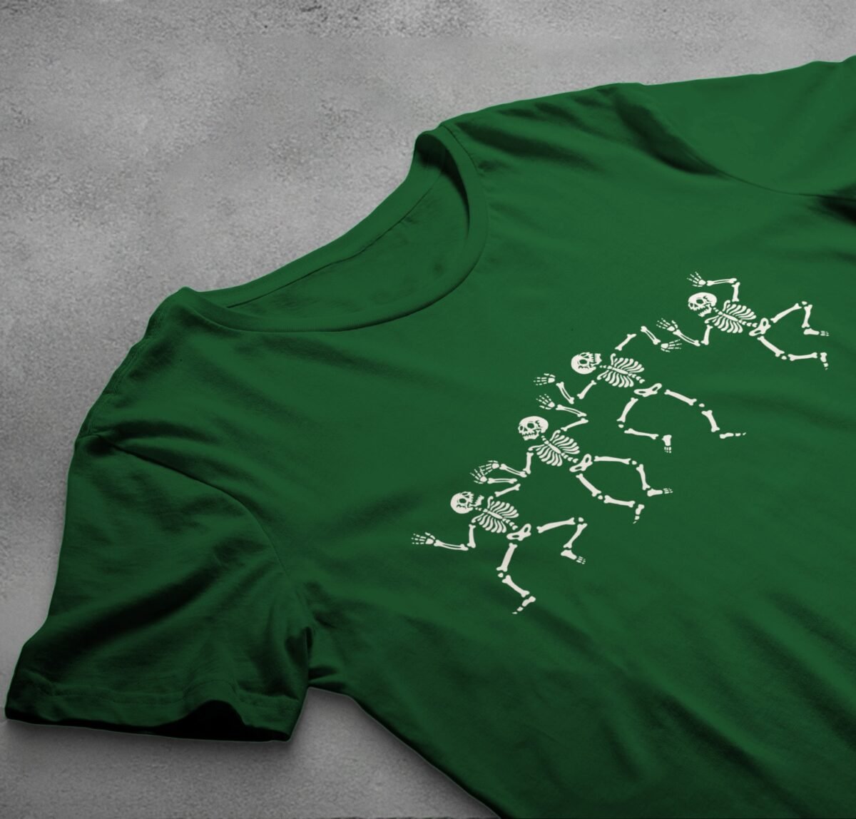 dancing skeletons celebration spooky season gothic t-shirt design, variation 6