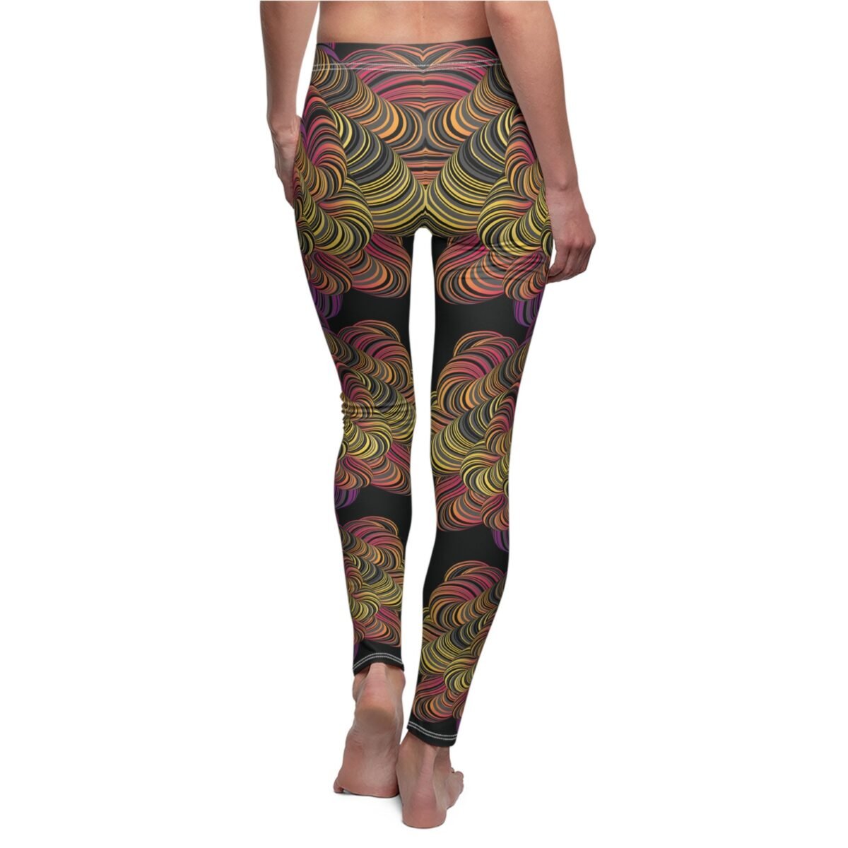 Dancing spectral flowers create alluring esoteric abstract design leggings - 3