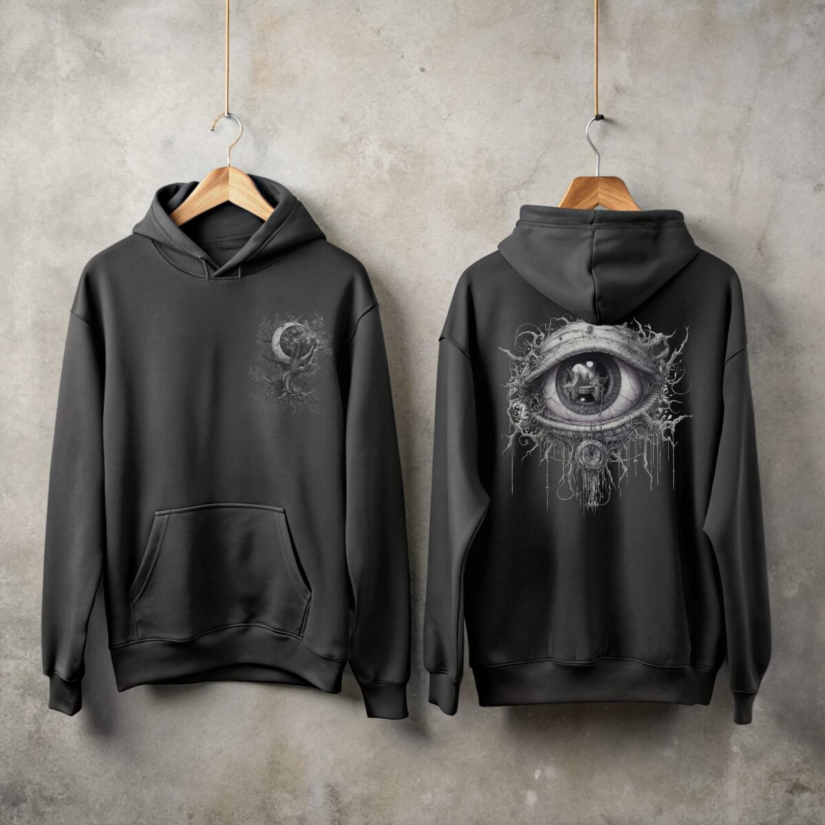 Dark dream moon tree and all seeing eye hoodie - 1
