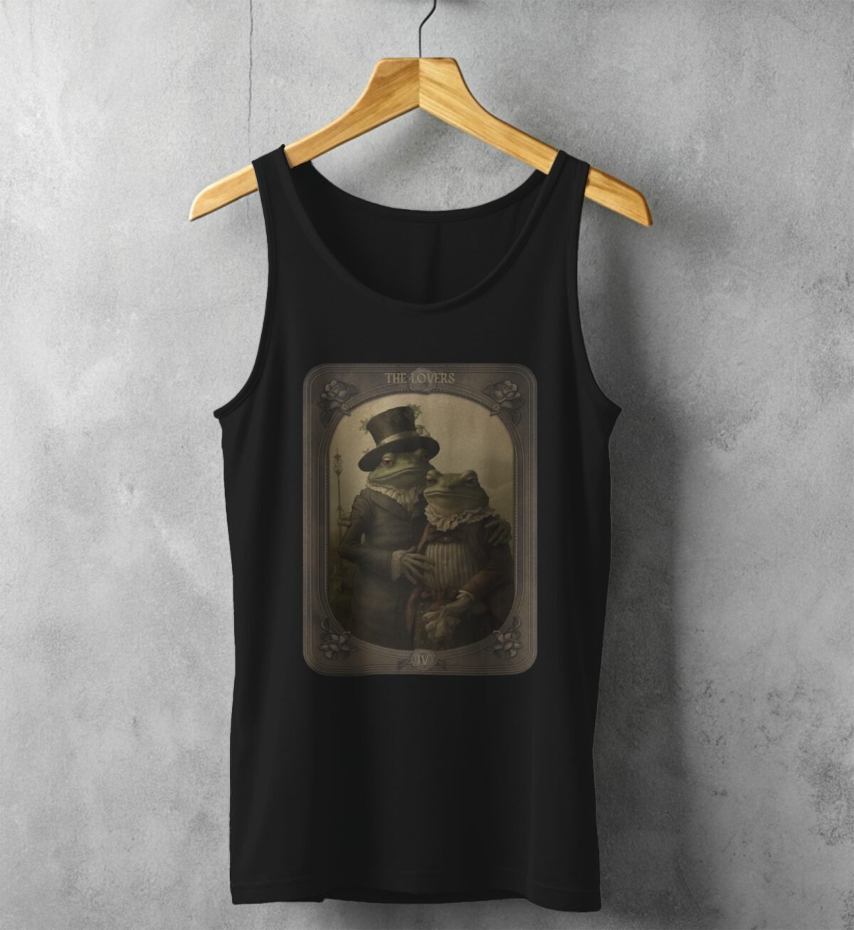 enchanted frogs tarot card sweet unconditional lovers tank top design, variation 1