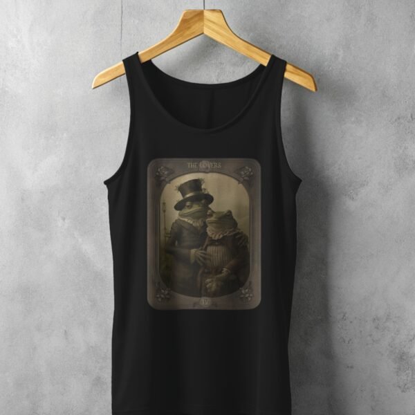 enchanted frogs tarot card sweet unconditional lovers tank top design, variation 1