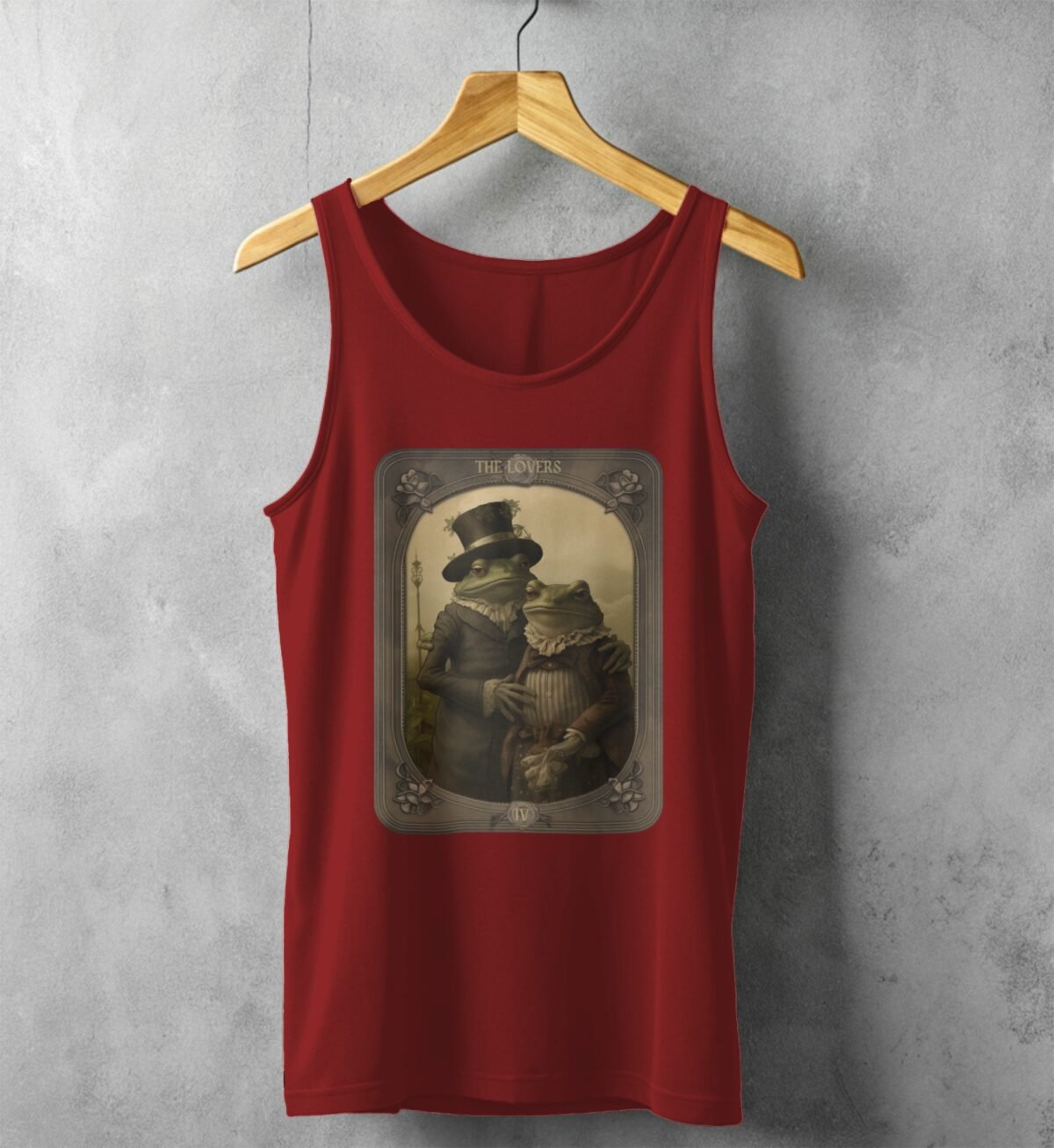 enchanted frogs tarot card sweet unconditional lovers tank top design, variation 3