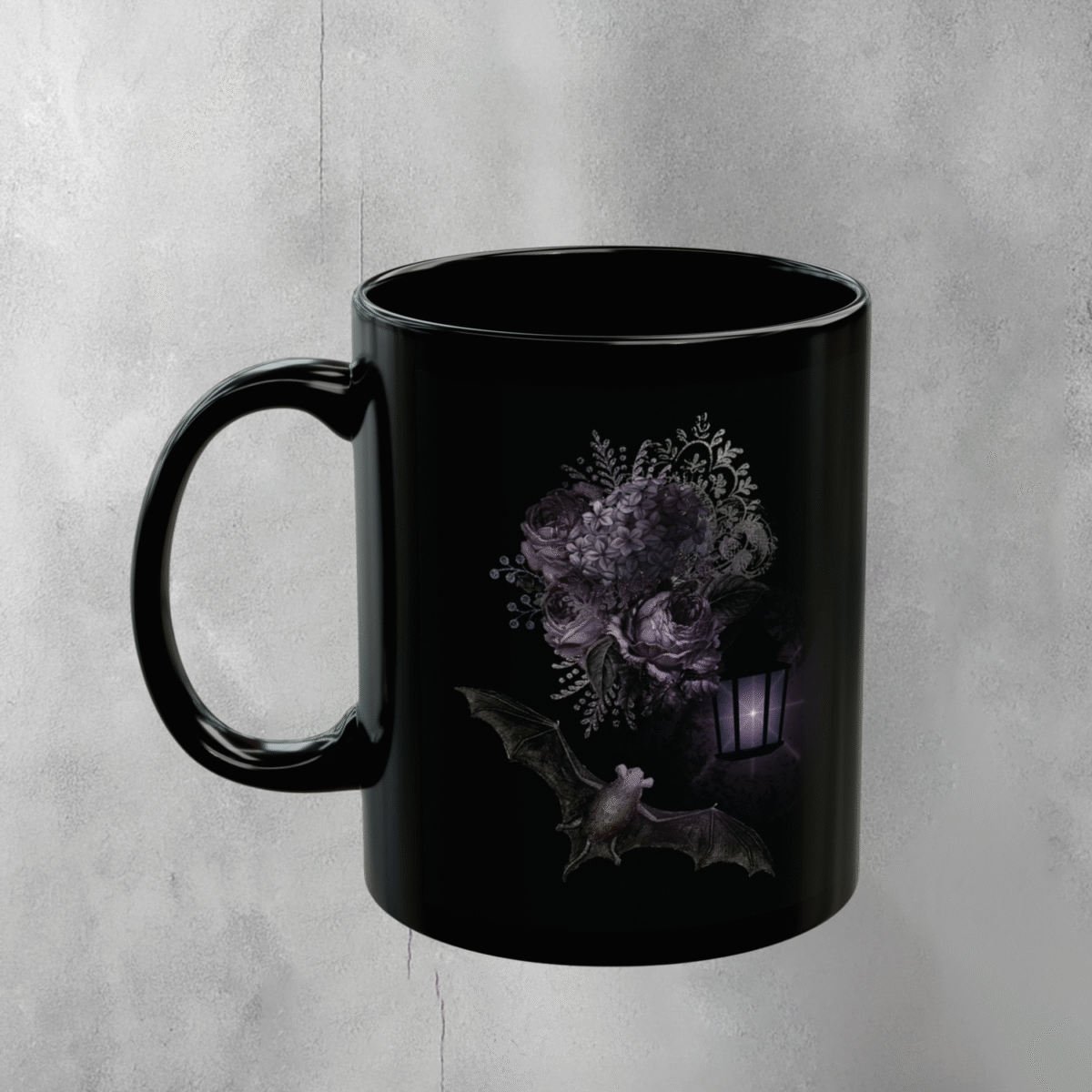 Enchanted Night Garden Bat Magic Gothic Novelty Design Coffee Mug - 1
