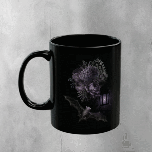 Enchanted Night Garden Bat Magic Gothic Novelty Design Coffee Mug - 1