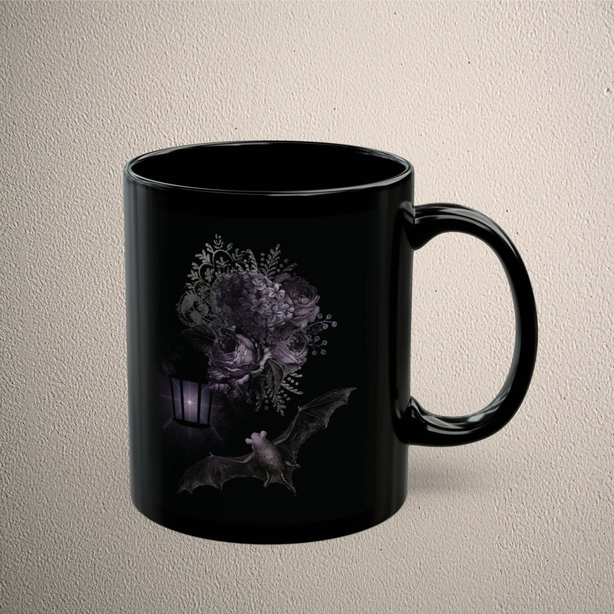 Enchanted Night Garden Bat Magic Gothic Novelty Design Coffee Mug - 3