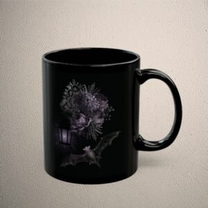 Enchanted Night Garden Bat Magic Gothic Novelty Design Coffee Mug - 3