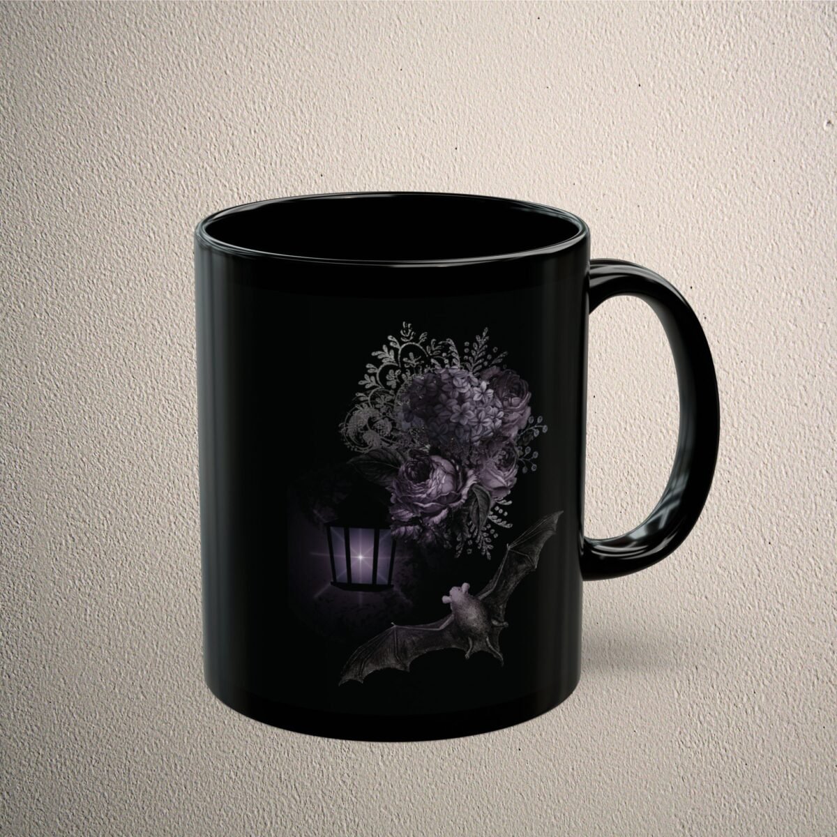 Enchanted Night Garden Bat Magic Gothic Novelty Design Coffee Mug - 5