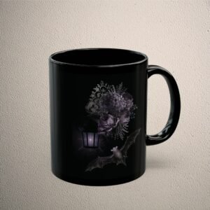 Enchanted Night Garden Bat Magic Gothic Novelty Design Coffee Mug - 5