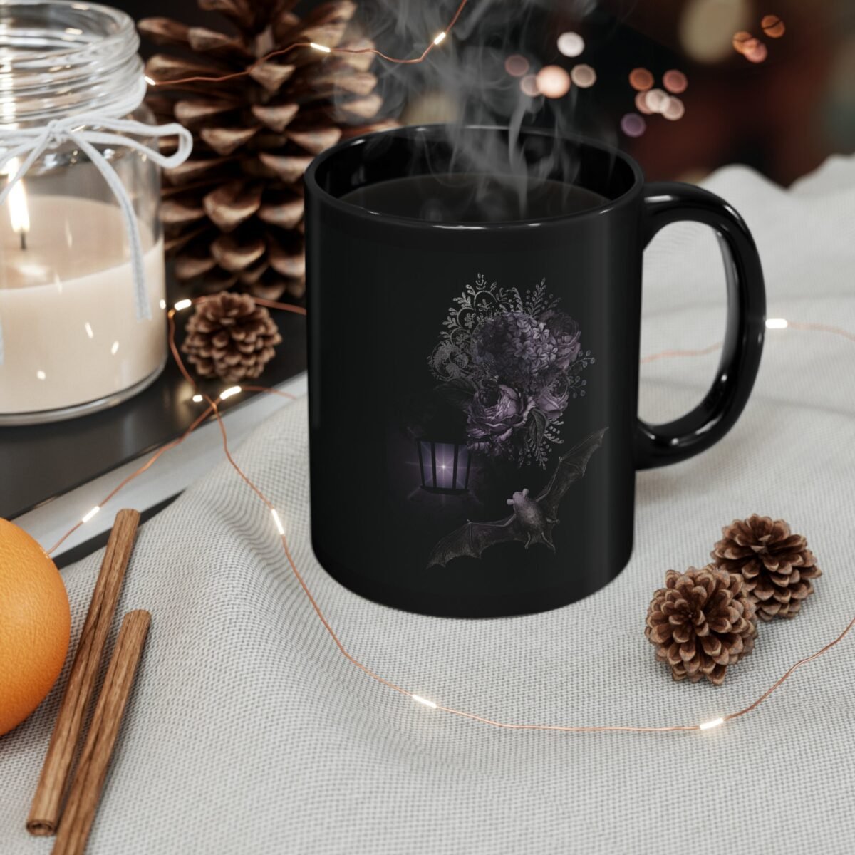 Enchanted Night Garden Bat Magic Gothic Novelty Design Coffee Mug - 6
