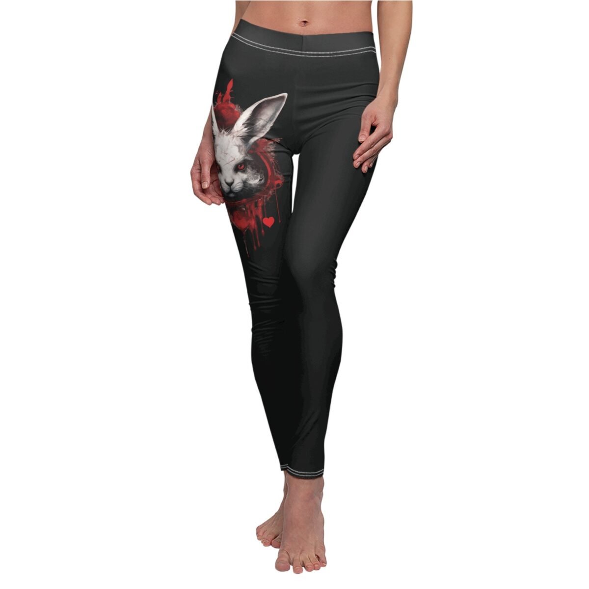 Enchanted rabbit mystical surreal creature magic Alice in wonderland leggings - 2