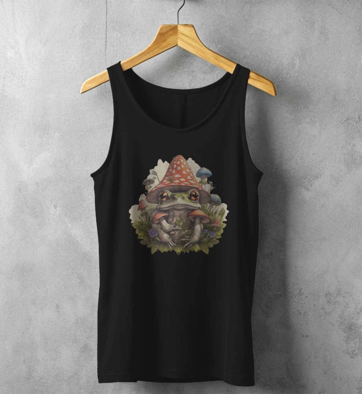 Enchanting Forest Frog Sheltered By Mushrooms Whimsical Nature Tank Top - 1