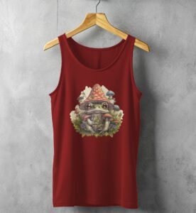Enchanting Forest Frog Sheltered By Mushrooms Whimsical Nature Tank Top - 3
