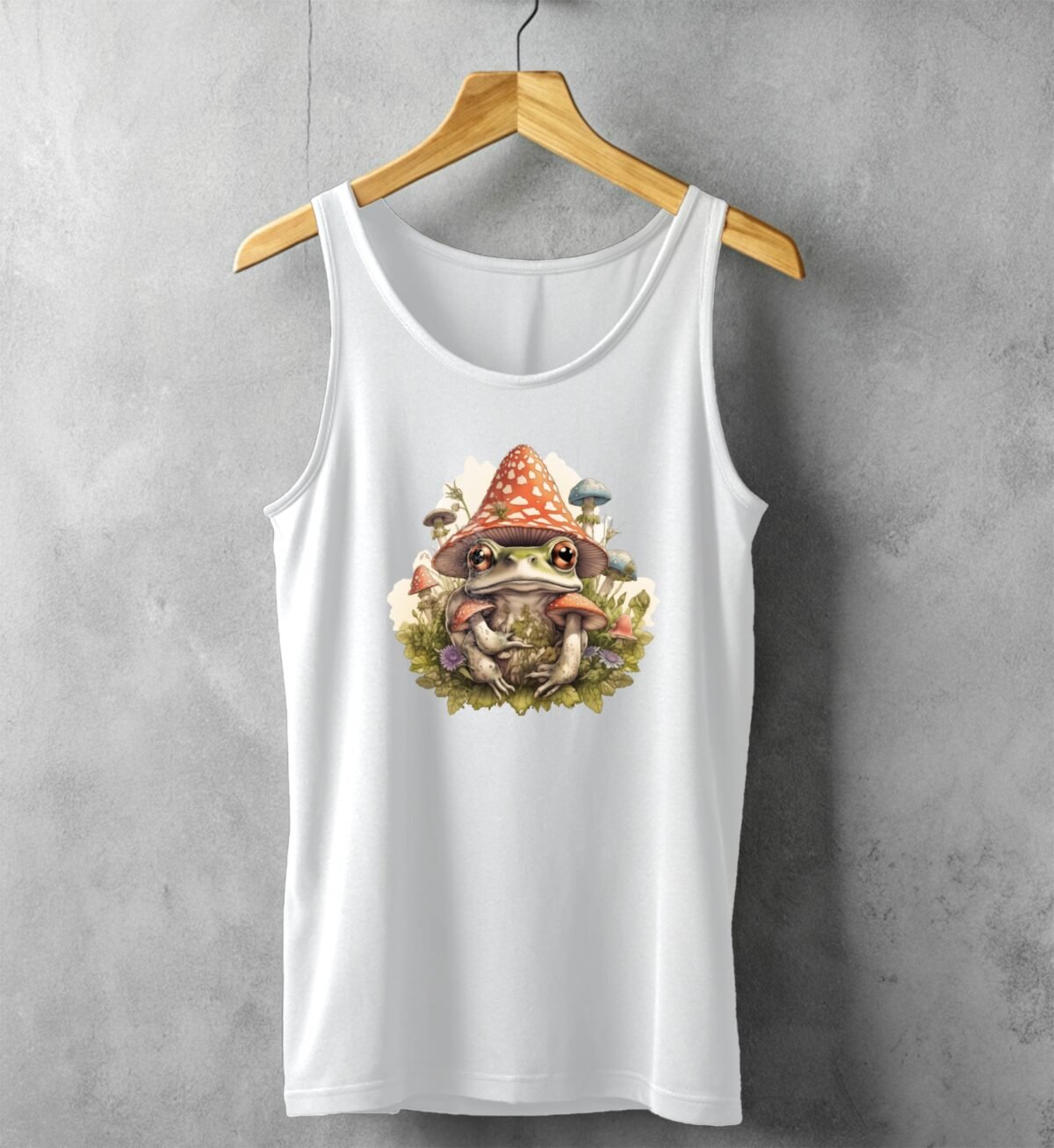 Enchanting Forest Frog Sheltered By Mushrooms Whimsical Nature Tank Top - 4