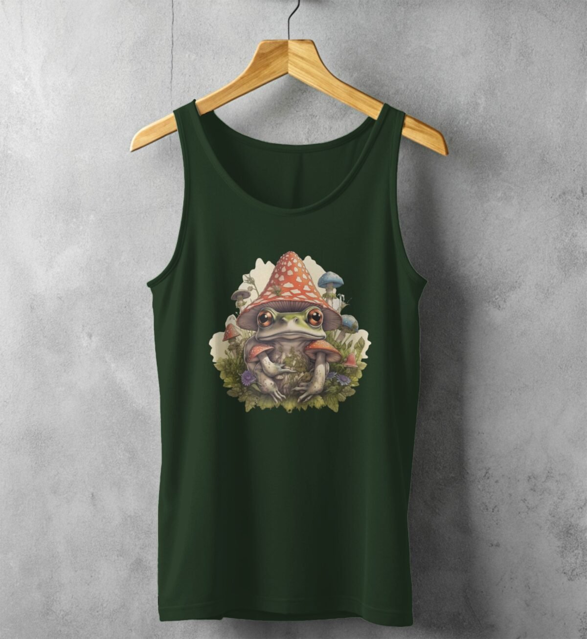 Enchanting Forest Frog Sheltered By Mushrooms Whimsical Nature Tank Top - 5