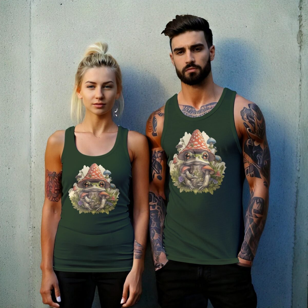 Enchanting Forest Frog Sheltered By Mushrooms Whimsical Nature Tank Top - 6