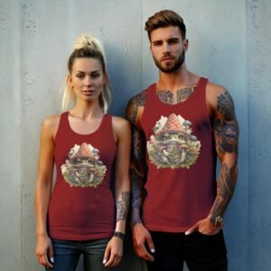 Enchanting Forest Frog Sheltered By Mushrooms Whimsical Nature Tank Top - 8