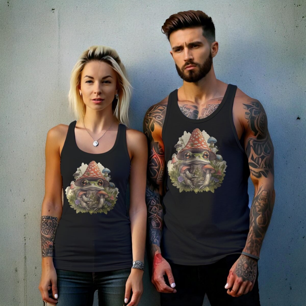 Enchanting Forest Frog Sheltered By Mushrooms Whimsical Nature Tank Top - 9