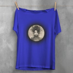 enchanting gothic portrait woman circle theogham design, variation 3