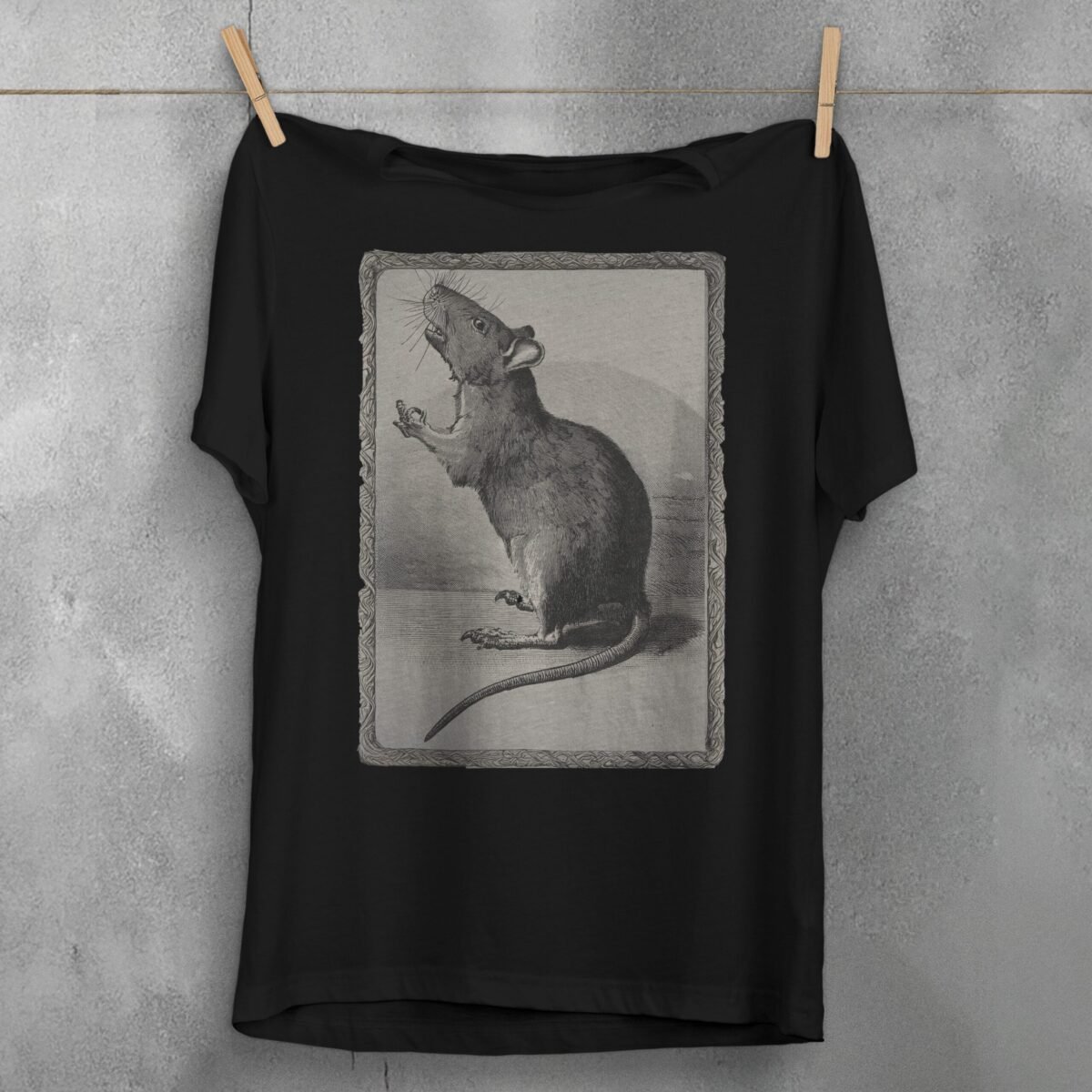 enchanting rat moonlight whimsical forest friend t-shirt design, variation 1