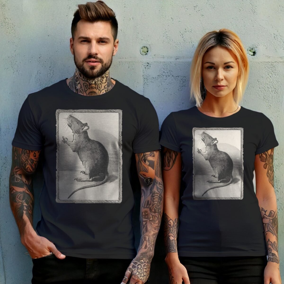 enchanting rat moonlight whimsical forest friend t-shirt design, variation 10