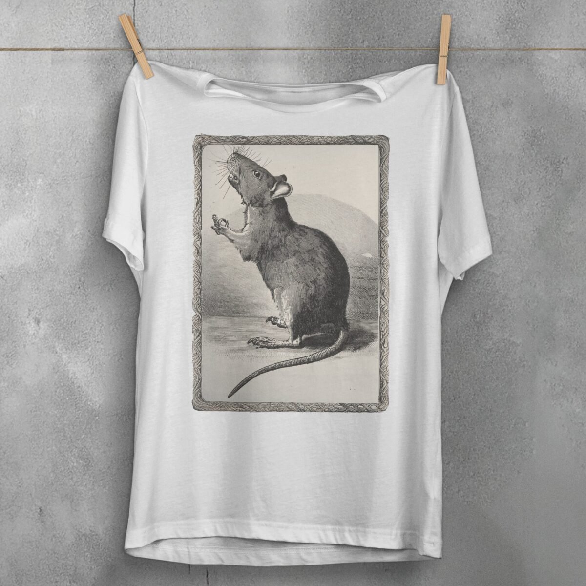 enchanting rat moonlight whimsical forest friend t-shirt design, variation 2