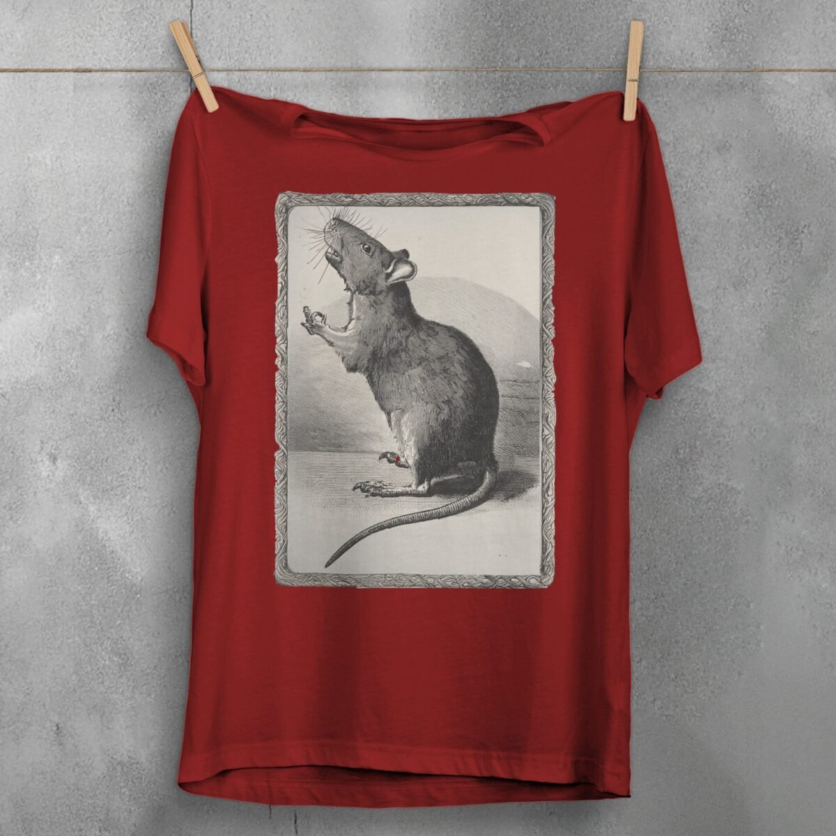 enchanting rat moonlight whimsical forest friend t-shirt design, variation 4
