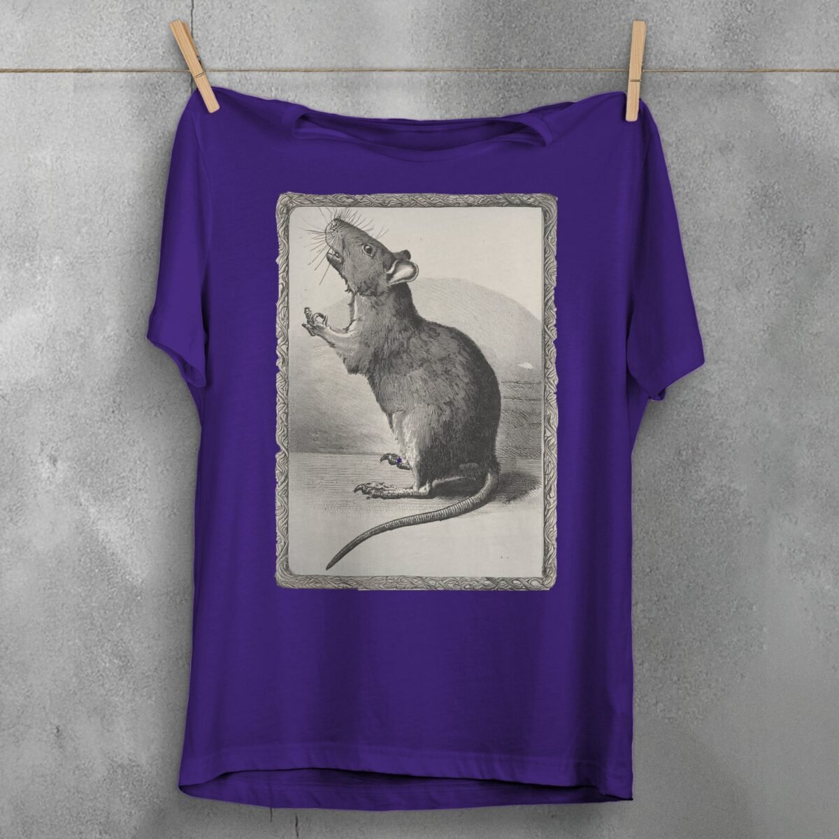 enchanting rat moonlight whimsical forest friend t-shirt design, variation 5