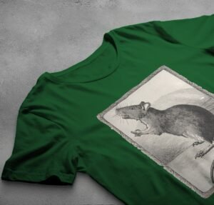 enchanting rat moonlight whimsical forest friend t-shirt design, variation 6