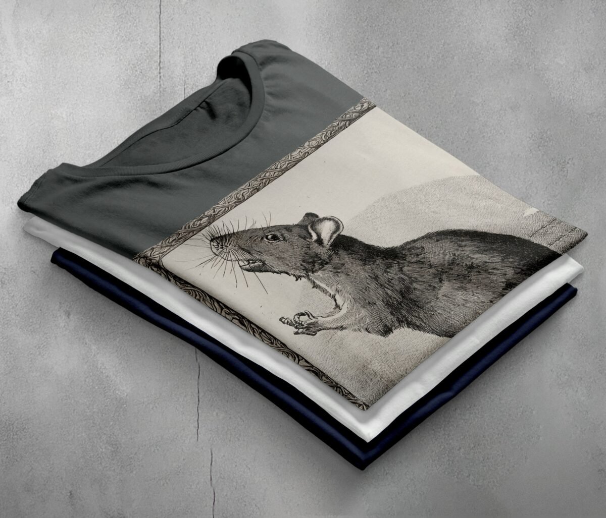 enchanting rat moonlight whimsical forest friend t-shirt design, variation 7