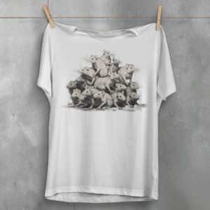 enigmatic rat king pile dark magic spells animal familiar t-shirt design, variation 2